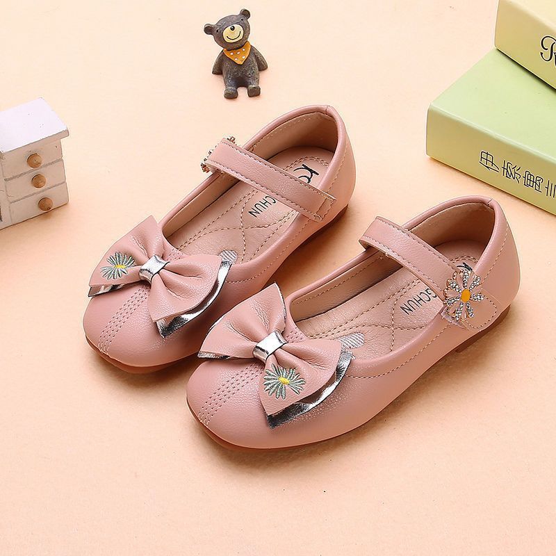 Children's Shoes Girls' Leather Shoes 2022 New Fashion Korean Style Baby British Style Soft Sole Medium and Large Children's Student Performance Shoes