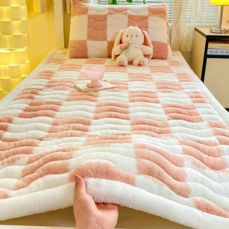 New Thickeneded Milk Velvet Mattress Student Dormitory Single Bedding Pad Bottom Fleece-Lined Bed Sheets Bed Cover Blanket Mattress