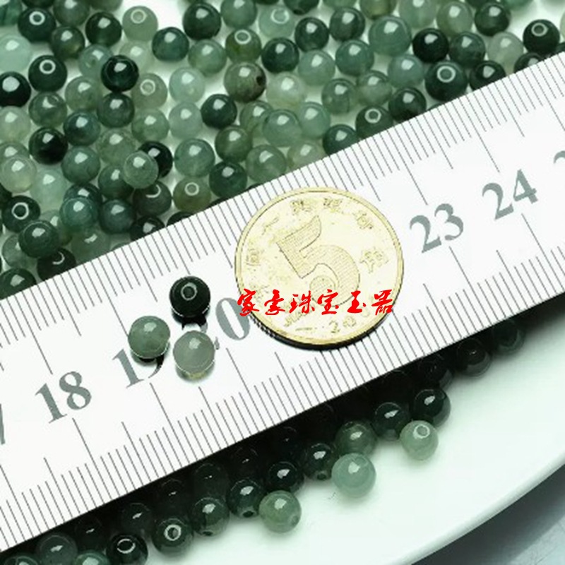 Jadeite A Goods Oil Green Bead Bracelet Bracelet Bead Chain Ice Oil Green 5.6mm Jadeite Green Bead Green Bead