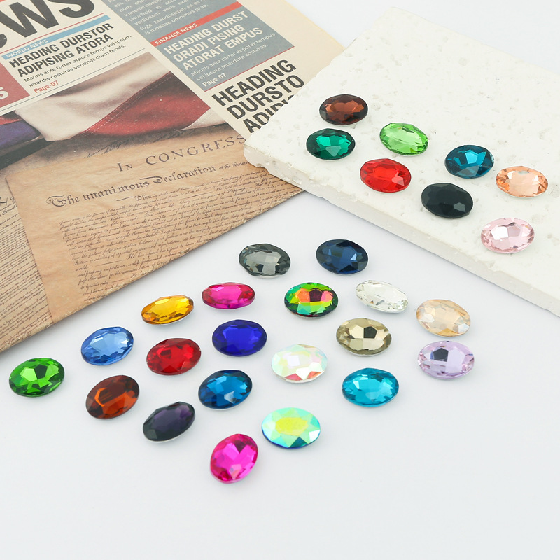 in stock wholesale pointed bottom oval rhinestone shaped glass drill diy crystal handmade nail paste diamond accessories