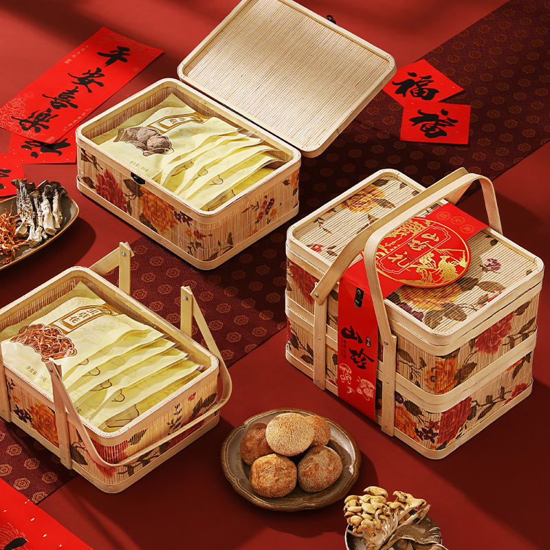 Mushroom Gift Box Packed with Rare Dried Delicacies, a Special Gift Package for the Spring Festival, Suitable for Visiting Relatives, as a Gift, for New Year Employee Benefits, and for Group Purchases