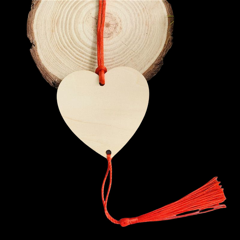 Wishing Card Wooden Hanging Tag Blessing Hanging Tree Scenic Spot Holiday Decoration Wood Color Blank Handwritten Small Wooden Card Wish Card