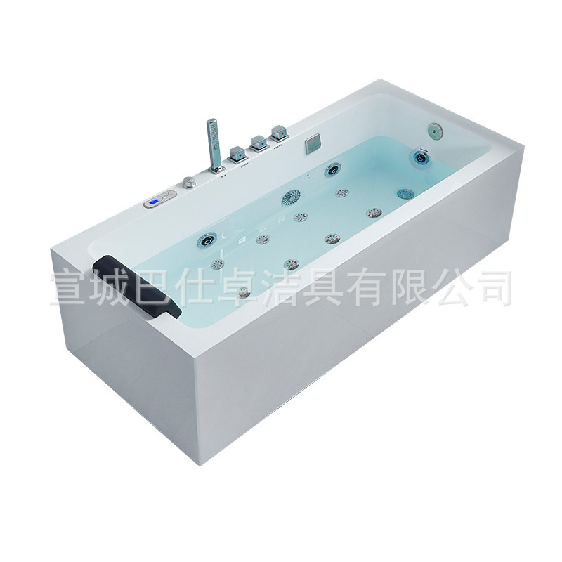 Wholesale engineering hotel three-sided skirt seamless integrated bathtub freestanding thickened and deepened constant temperature massage surf bathtub