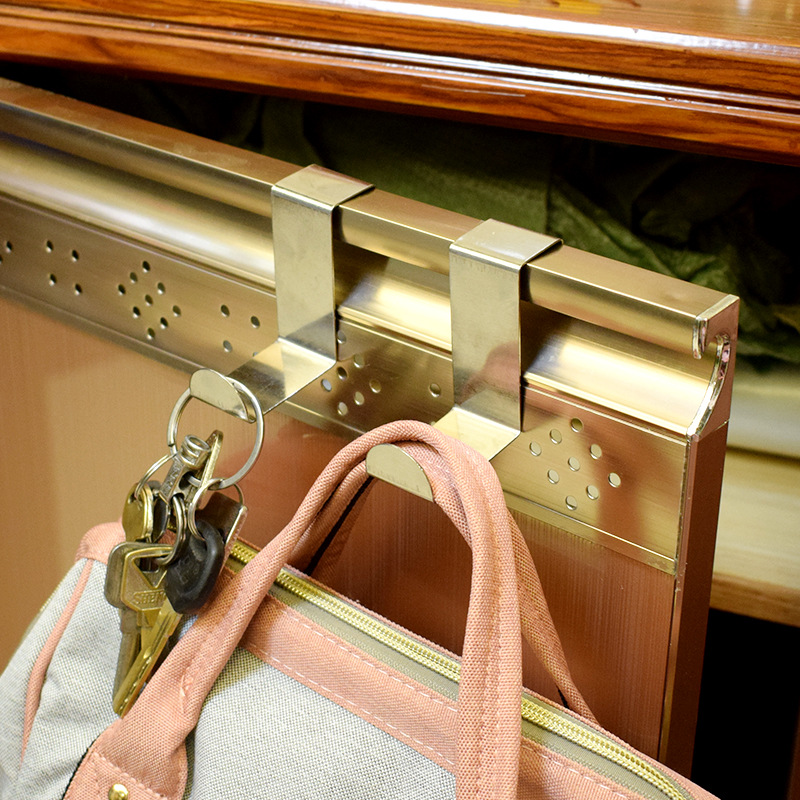 Stainless Steel Hook Z-Shaped Hook Flat Hook Office Desktop Drawer Partition Screen Flat Cabinet Door Back Hook