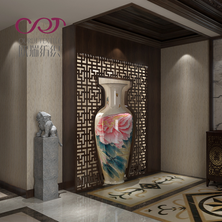 Japanese Linen Woven Seamless Wall Covering Whole House Chinoiserie High-End 2025 New Living Room Background Bedroom High-End Wall Covering