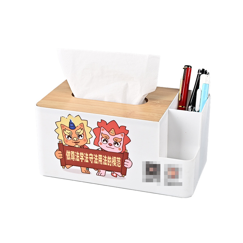 Simple Wooden Cover Advertising Tissue Box Customized Creative Hotel Restaurant Bank Customized Paper Box Commercial Printing LOGO