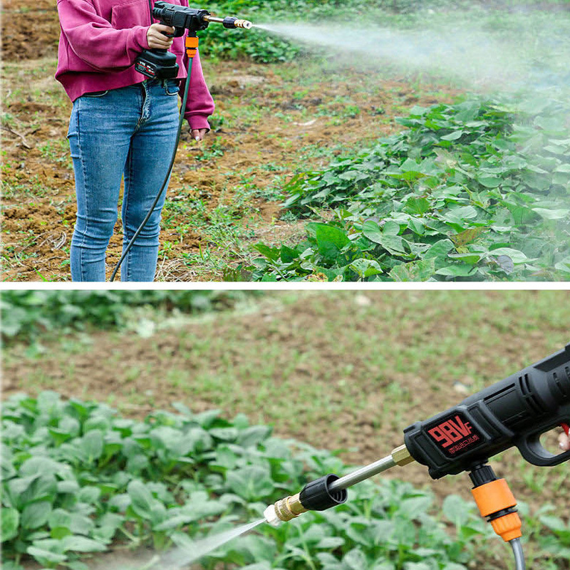 Cross-border new high-pressure car washing machine wireless lithium battery portable water gun charging household water pump cleaning artifact factory