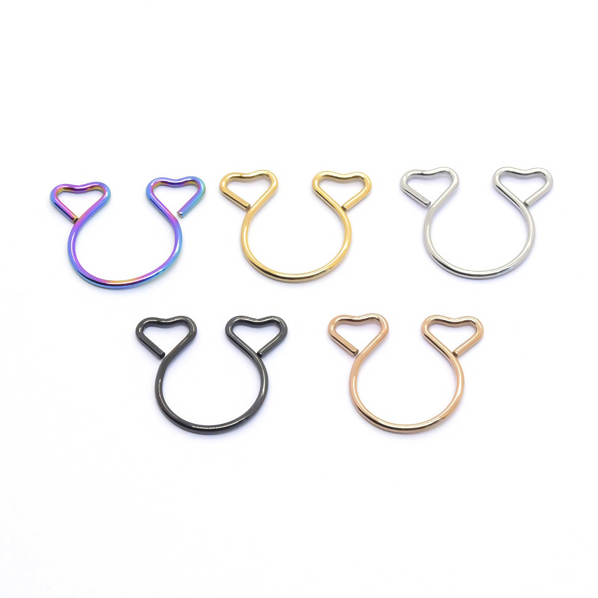 Factory Direct Sale Amazon Stainless Steel Heart Nipple Clamps Creative Sweet Body Piercing Jewelry in Stock Fashionable Ol