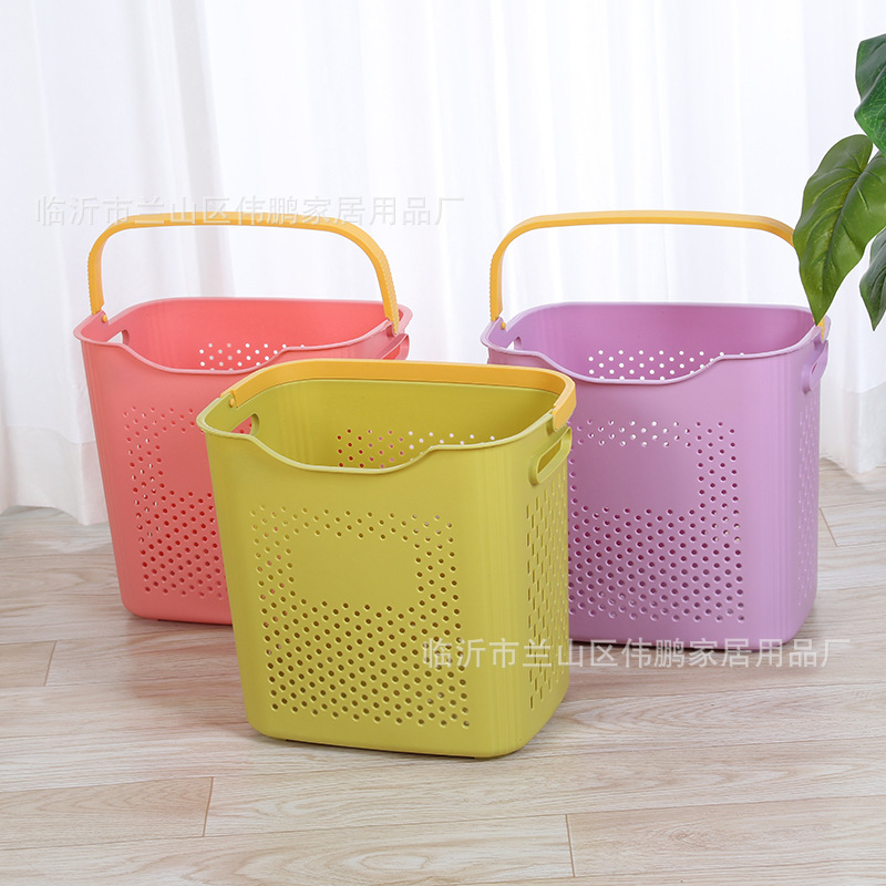 Portable Dirty Clothes Basket, Thickeneded Plastic Dirty Clothes Basket, Supermarket Shopping Basket, Household Storage Basket, Sundry Toy Storage Basket