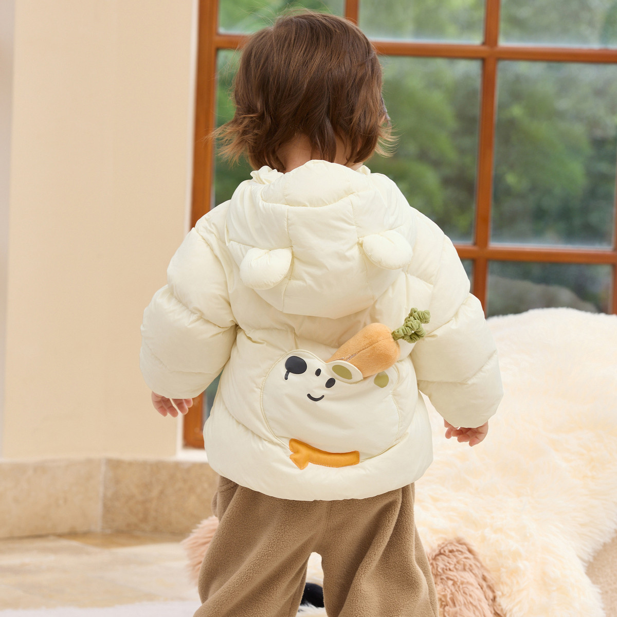 Детская пуховка для девочек, зимняя легкая куртка для мальчиков, новая модель 2025 года, милый модный белый утиный пух