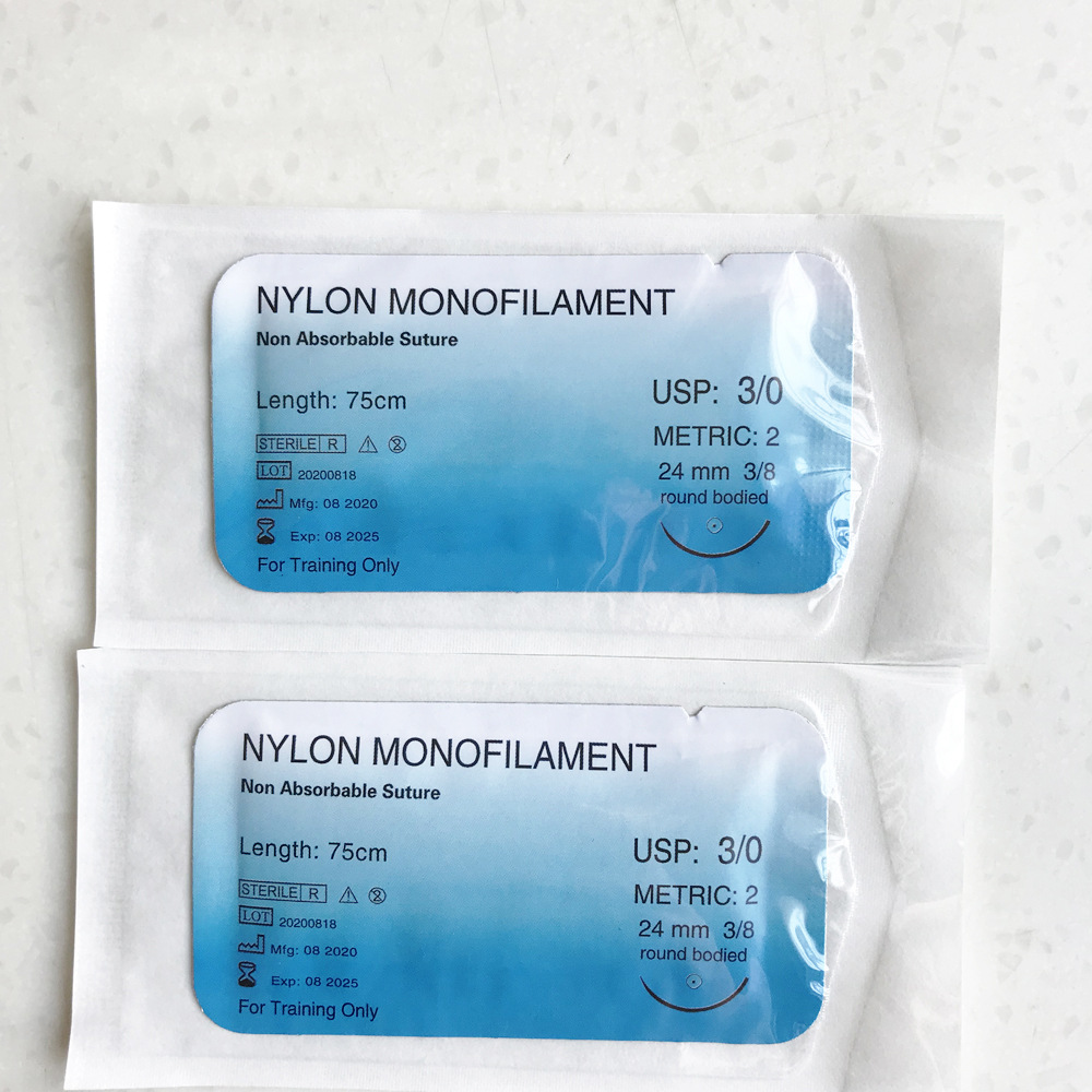 Medical students teaching suture needle with thread nylon thread independent packaging stainless steel needle suture wound sewing kit