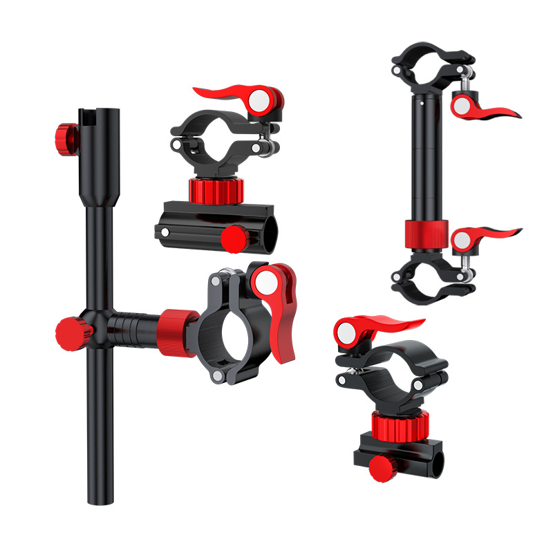 Fishing chair accessories three-piece aluminum alloy multi-functional double battery bait plate fish umbrella stand lamp holder European-style universal set