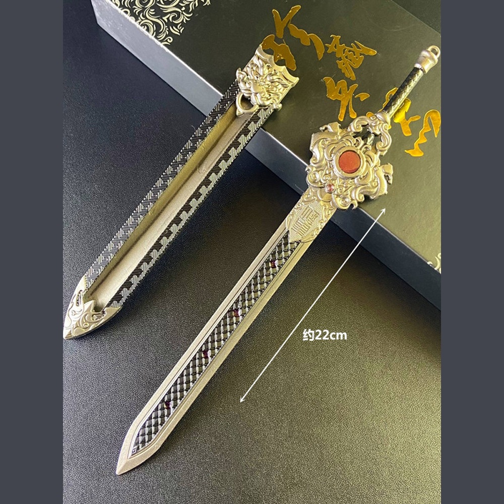 Three Kingdoms Game Peripheral Alloy Weapon Model Lu Bu Fang Tian Jian Kirin Bow and Arrow Weapon Metal Small Toy