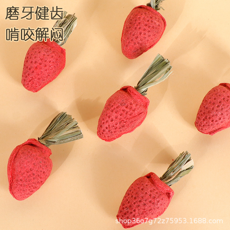 Rabbit Teething Snacks, Hamster, Chinchilla, Guinea Pig, Grass Cake, Grass Stick, Small Carrot, Christmas Tree, Strawberry Source Manufacturer