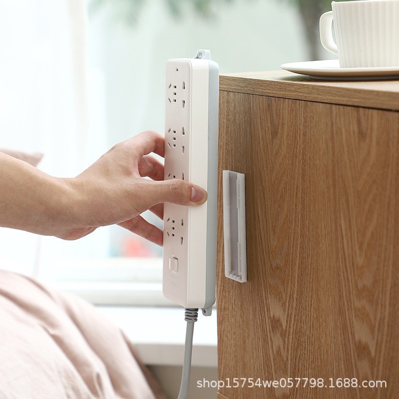 Power Strip Holder, Power Strip, Wall Sticker, Router Strip, Wall-Mounted Socket, Traceless Punch-Free Wire Buckle