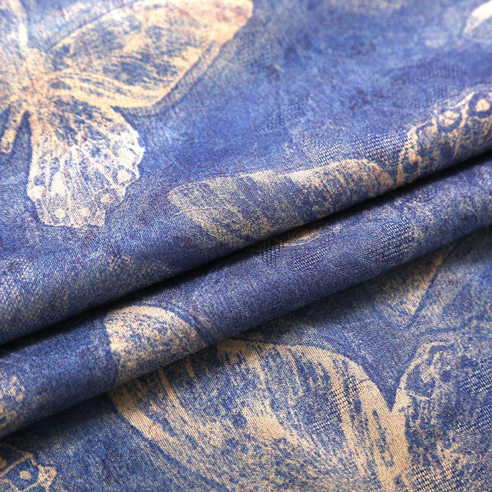 New Simulated Silk Fragrant Cloud Yarn Cool Double-Sided Printed Clothing Fabric Glossy Drape Silky Dress Top