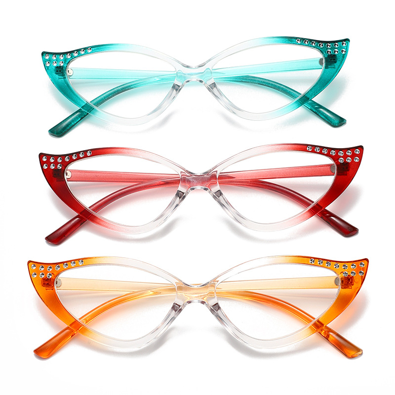 Очки для чтения в стиле кошачий глаз с алмазной отделкой, металлические петли, текстурированные, с высоким разрешением, женские очки для чтения 896