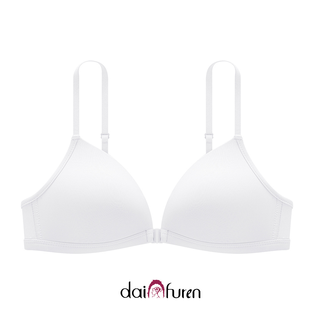 Front-Button Women's Intimates, Small Breast Push-Up, Seamless Spaghetti Straps, Sexy Triangle Cup, Comfortable Wire-Free Beautiful Back Bra