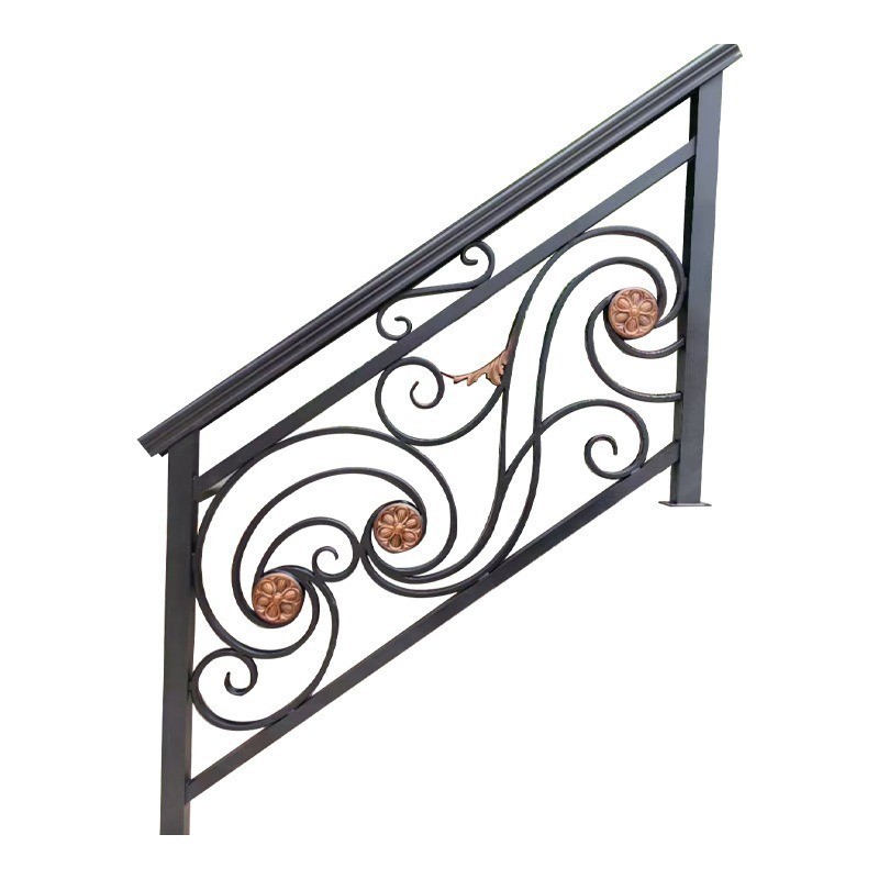 European-Style Wrought Iron Stair Handrails, Indoor and Outdoor Balcony Guardrails, Home Corridor French Railings, Attic Stair Handrails