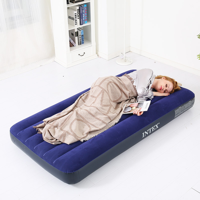 intex Thickened Inflatable Bed Mattress Household Double Flocking Air Bed Outdoor Single Portable Air Bed