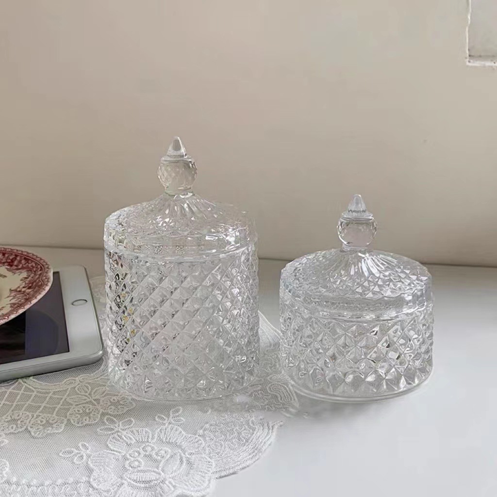 Pineapple Sugar Jar Glass Jar Jewelry Storage Home Decoration Ornaments Storage Jar with Lid Home Box Wholesale