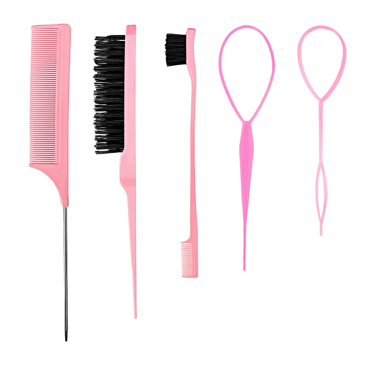 Amazon Hot Selling Hair Comb Pointed Tail Comb Double Hair Comb suit Eyebrow Brush Hair suit Haircut Styling Brush Hair Styling Needle