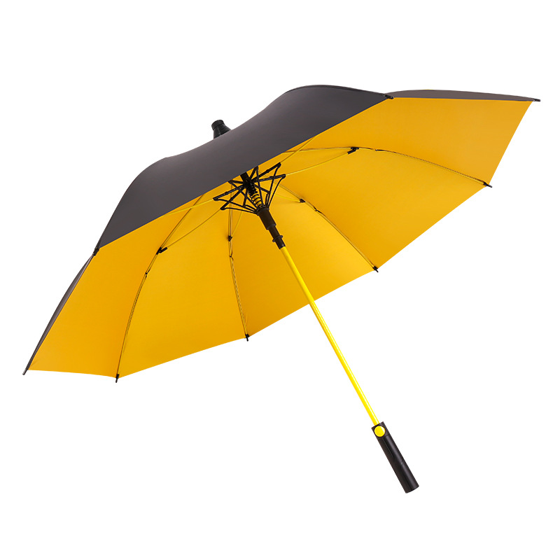 Cross-Border Manufacturer Spot Wholesale 27inch Vinyl Sunscreen Golf Umbrella Extra Large Men's Long Handle Advertising Umbrella Customization