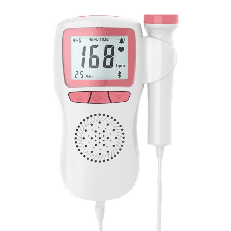 Fetal Heart Rate Monitor, Home-Use Doppler Fetal Movement Monitor for Pregnant Women and Babies during Pregnancy, English Export