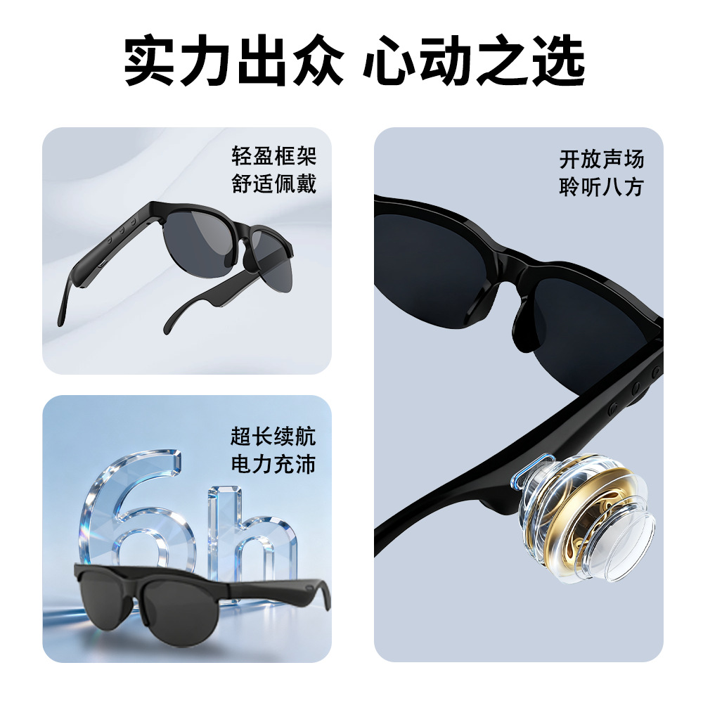 [Smart Glasses] 2025 New Wireless Bluetooth Headset Ultra-Clear Call Glasses 2-in-1