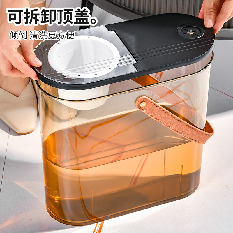 Office tea residue waste bucket Oval portable dry and wet separation tea bucket plastic kitchen drain filter trash can