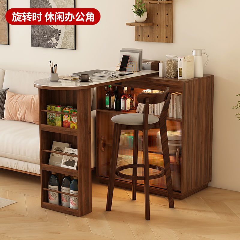 Glass Bar Table Home Integrated Sideboard Living Room Island Dining Table Small Apartment Retractable Partition Storage Internet Celebrity