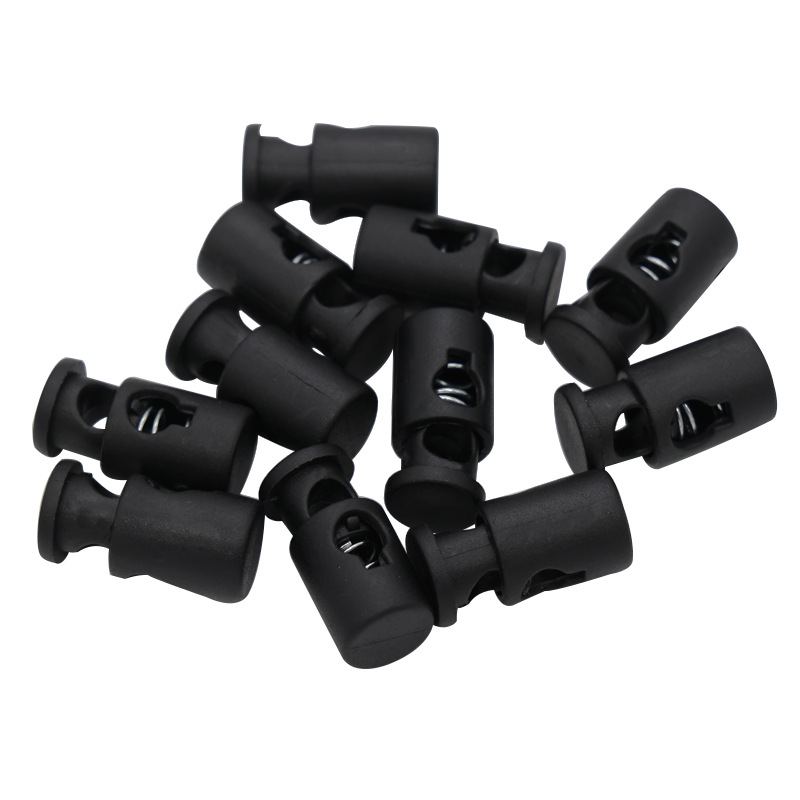 Factory spring buckle black spot rope buckle pig nose buckle plastic sweater drawstring wholesale buckle backpack luggage accessories
