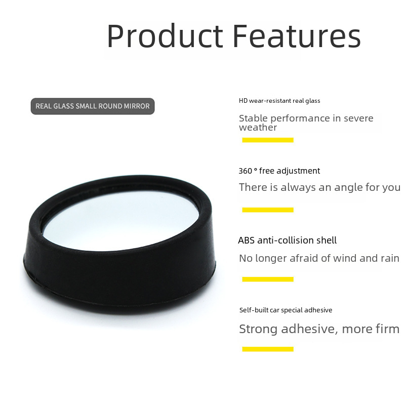 Manufacturer Wholesale Car Rearview Mirror Reversing Blind Spot Mirror Blind Spot Auxiliary Rearview Glass Small Round Mirror Large Field of View