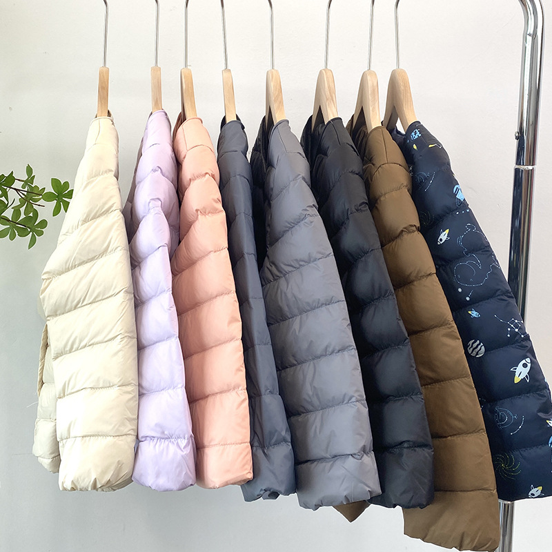 Cross-border Pinghu children's lightweight down jacket liner outer wear 2023 Winter medium and large Children girls baby white duck down