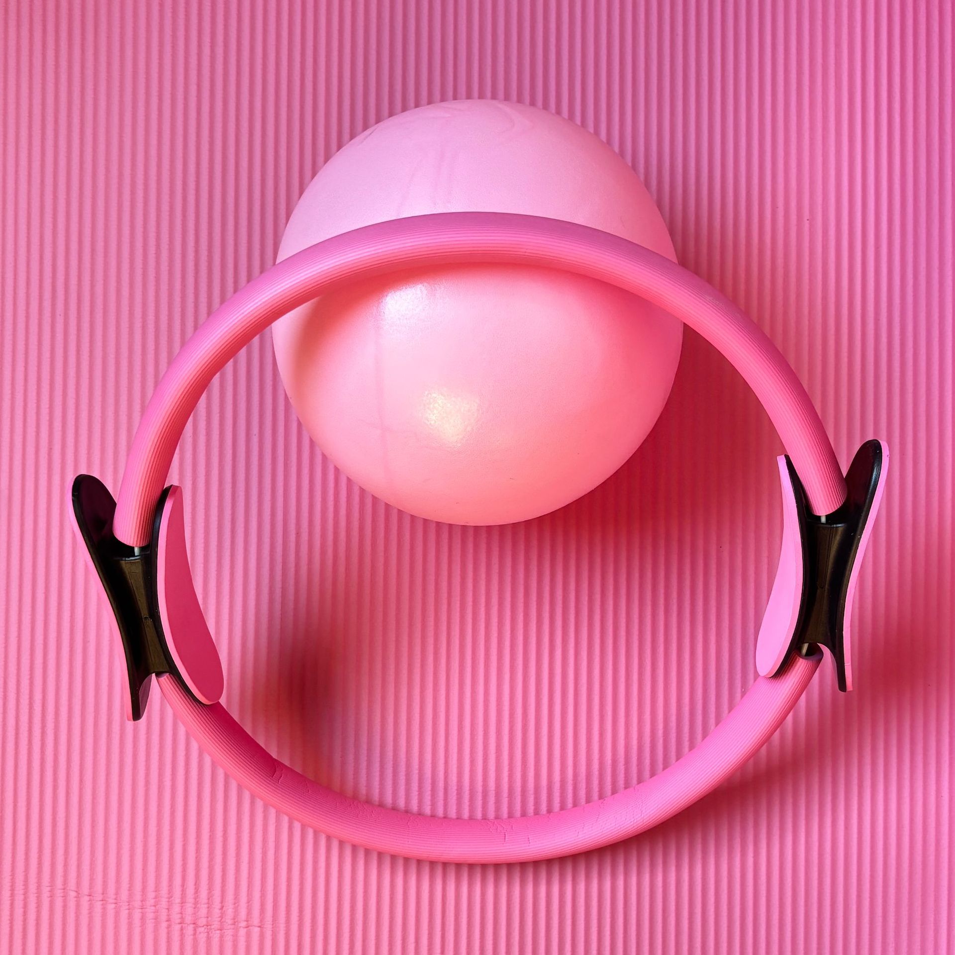 Pilates Circle Five-Piece Set Stretching Auxiliary Belt Latex Tension Belt 25cm Yoga Wheat Tube Ball Yoga Ring Combination Set