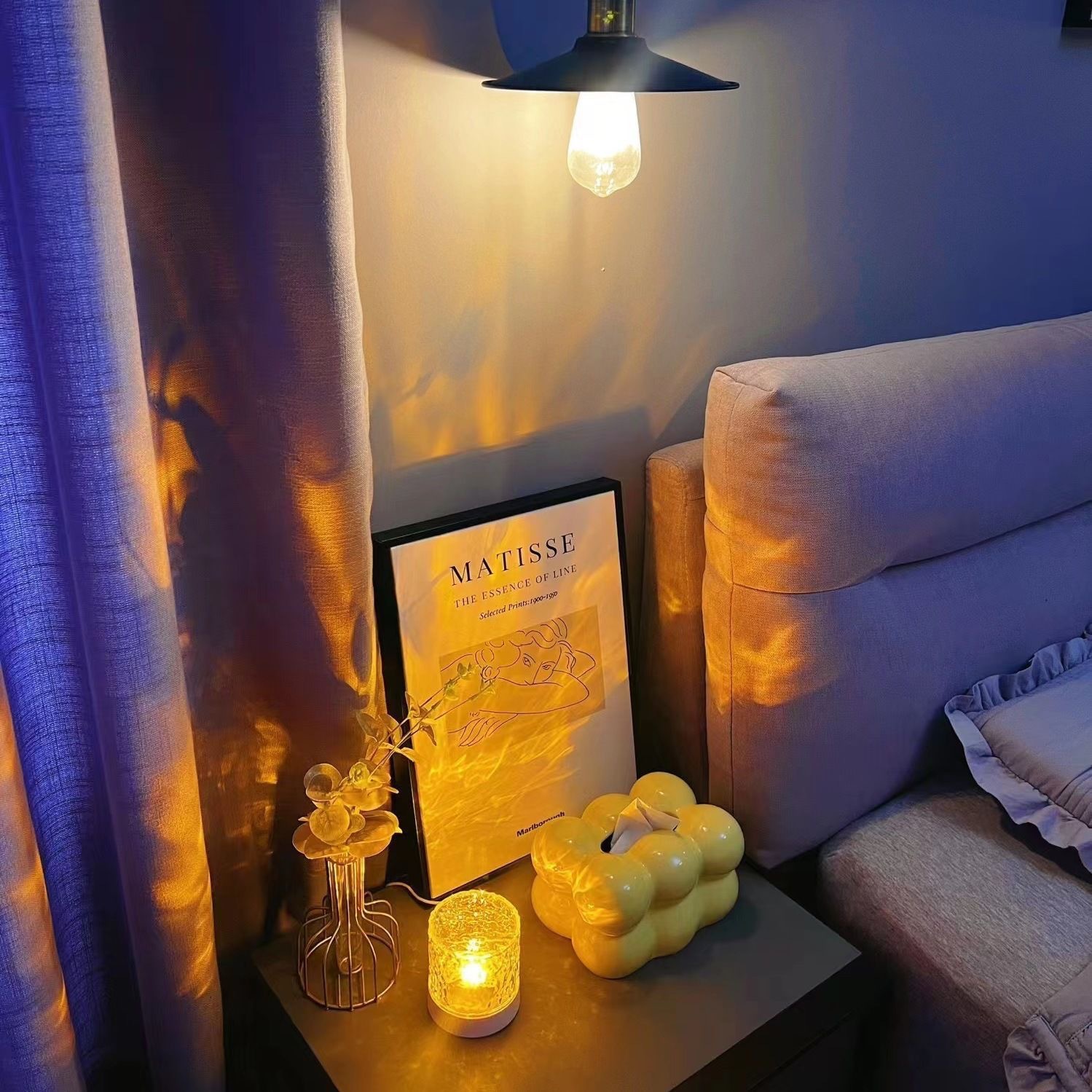 Little Red Riding Book Rotating Water Ripple Atmosphere Light Waterprint Light Bedside Flame Romantic Light Dynamic Square Table Lamp