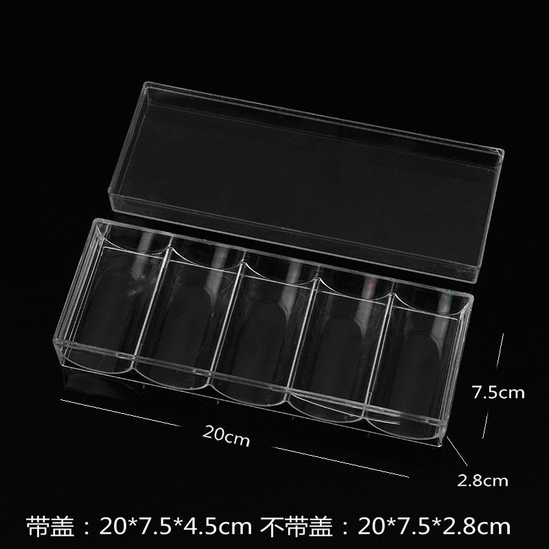 Manufacturer in stock chip box storage chip rack tray mahjong chips 100 pieces acrylic transparent chip box