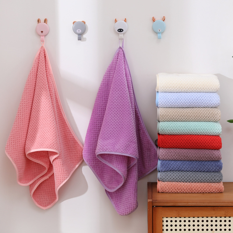 Customized 102*204 Polyester Brocade Pineapple Plaid Towel Bath Towel Square Towel Absorbent Household Adult Large Bath Towel Manufacturer Wholesale