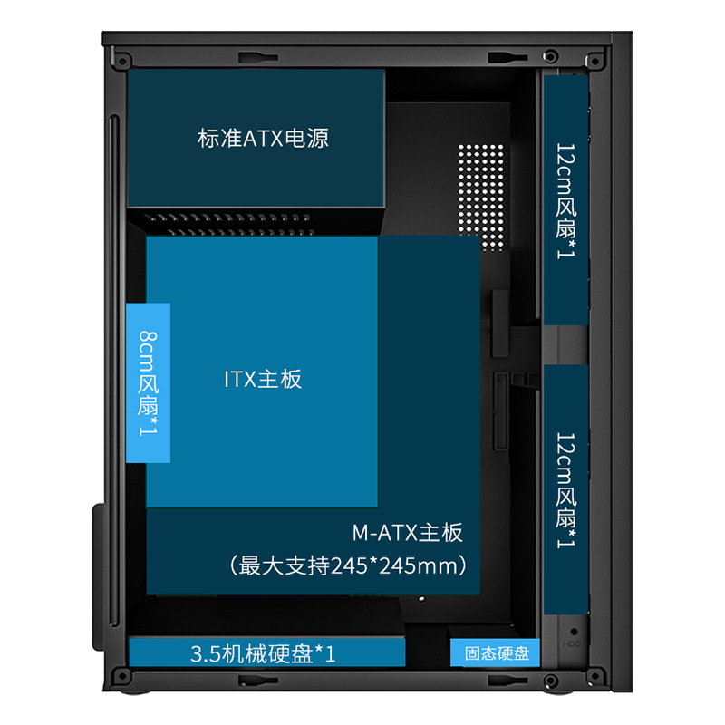 Taike CLP H6 computer chassis shell front hollow small and medium board desktop mini office matx itx chassis