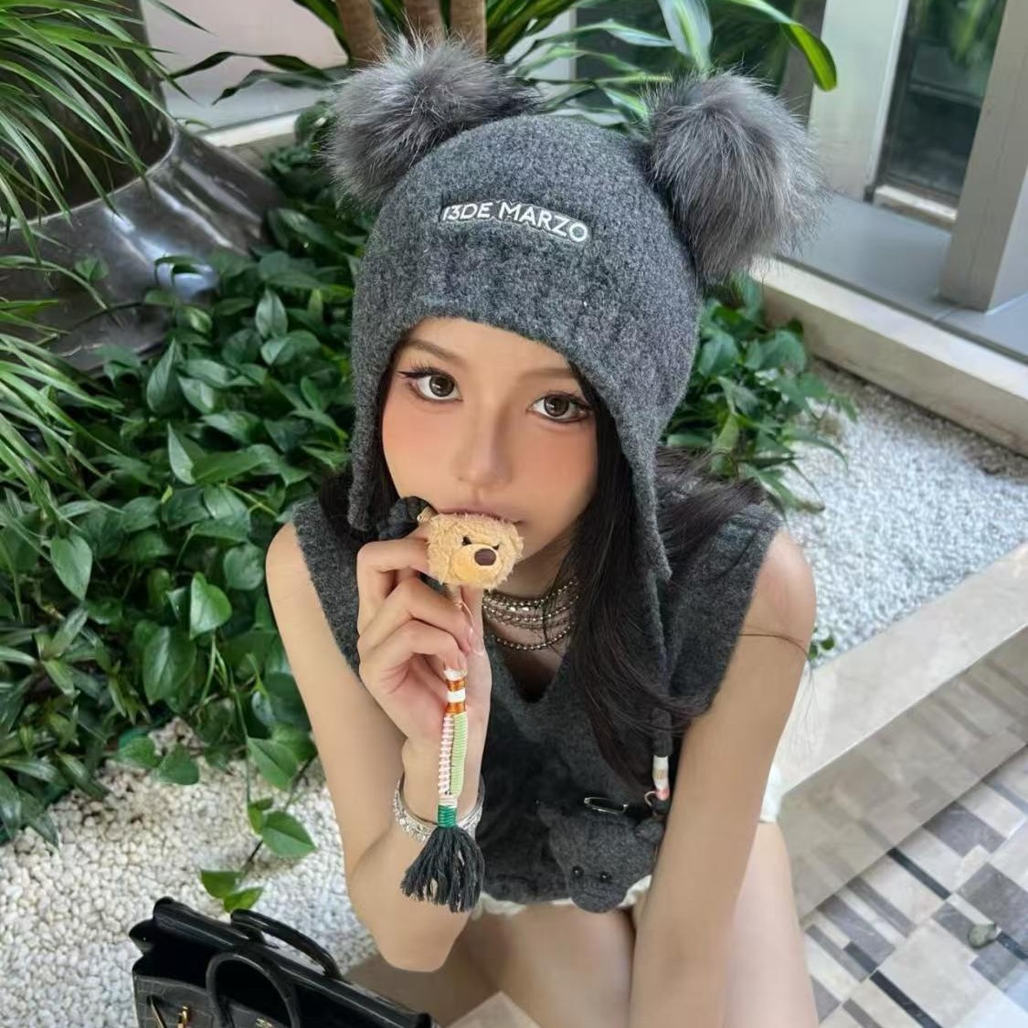 Bear Korean Style Light Luxury High Color Value Plush Pin Brooch Clothes Hat Cartoon Bear Cute Bag Accessories