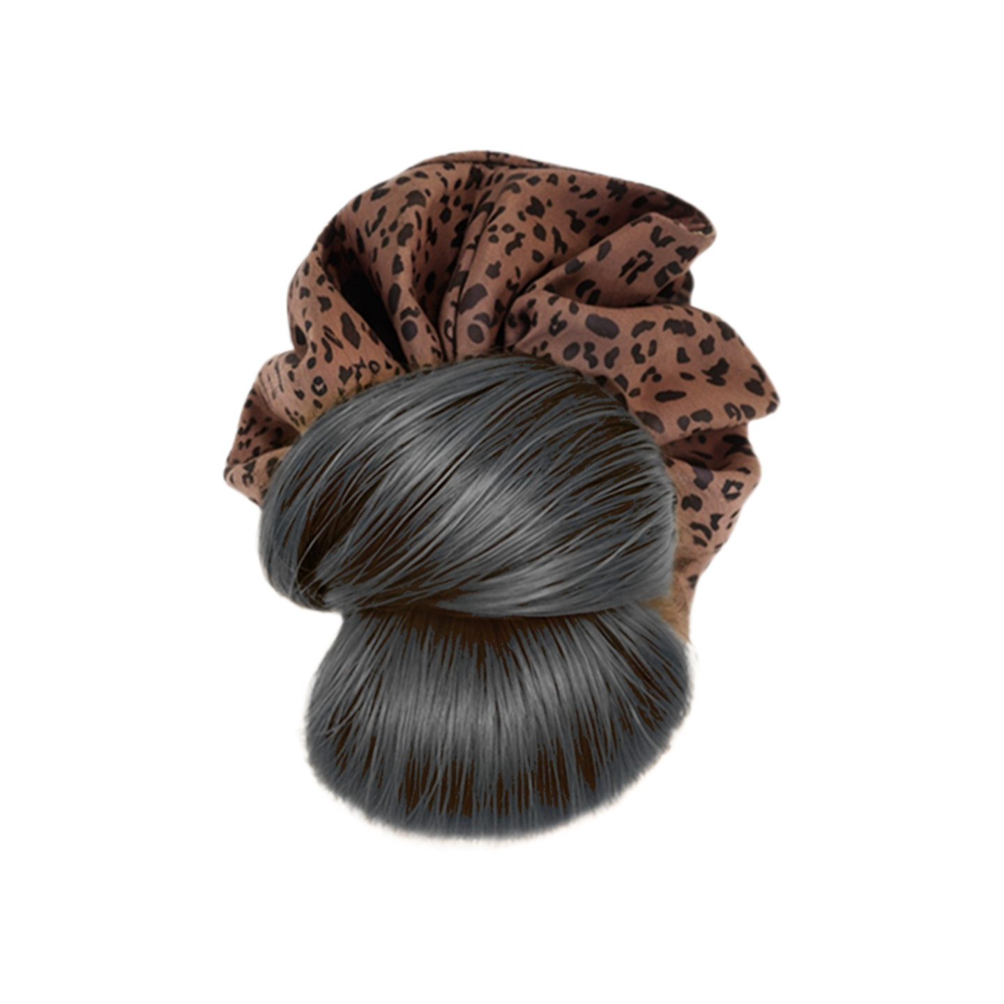Bun Hairpiece Claw Clip Leopard Print Bun Hair Styling Tool for a Full Bun at the Back of the Head, Realistic Low Ponytail Hairpiece