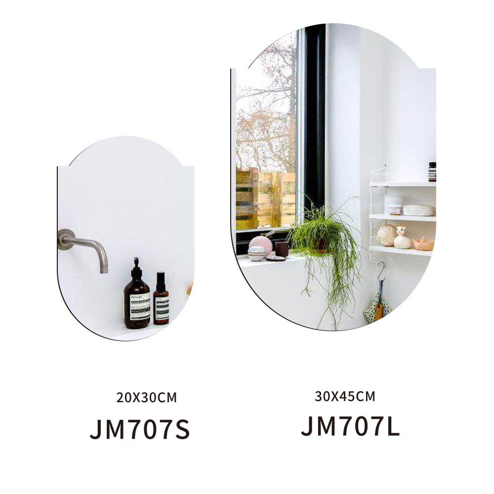 Foreign Trade Cross-Border Acrylic Self-Adhesive Oval Mirror Square Bathroom Mirror Hot-Selling Mirror Sticker