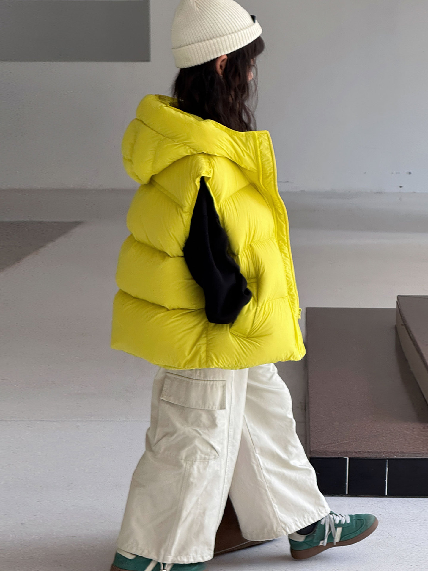 Children's down Vest Korean Style New Style Boys and Girls Thickeneded Hooded 90 White Duck down Puff Vest Trendy