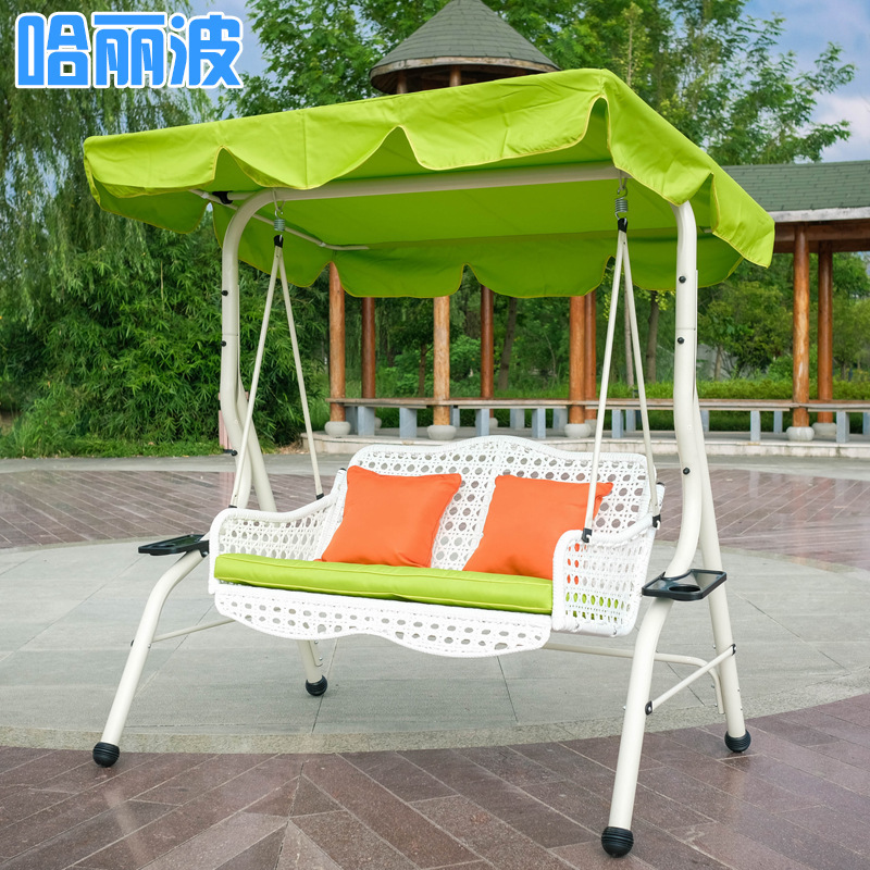 Outdoor swing courtyard double leisure rattan hammock iron lazy hanging basket outdoor home balcony hanging chair rocking chair