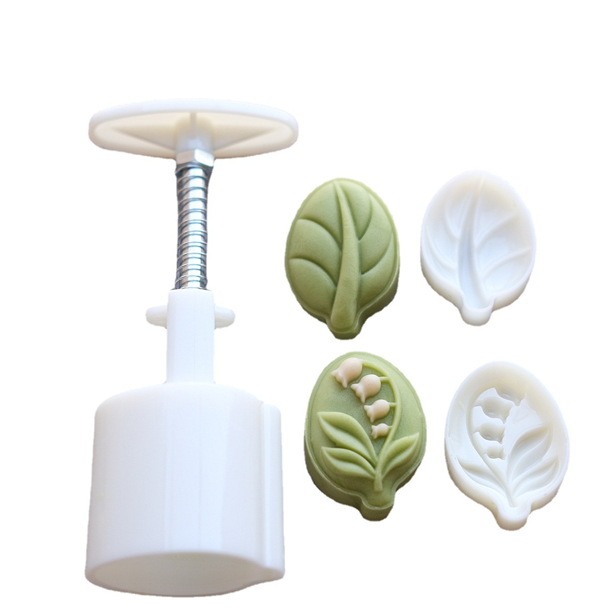 25g 50g Lily of the valley green leaf cake mold three-dimensional hand pressure type mung bean cake pineapple cake moon cake mold