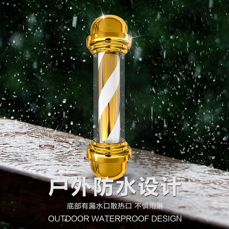 Hairdressing New Beauty Salon Wall-Mounted Rotating Light Hair Salon Rotating Light Barber Manufacturer Led Light Box Barber Pole