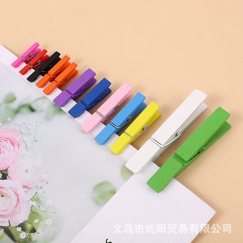 Factory wholesale 2.5cm ~ 15cm wooden clip color wooden clip diy decorative photo clip wooden photo clip