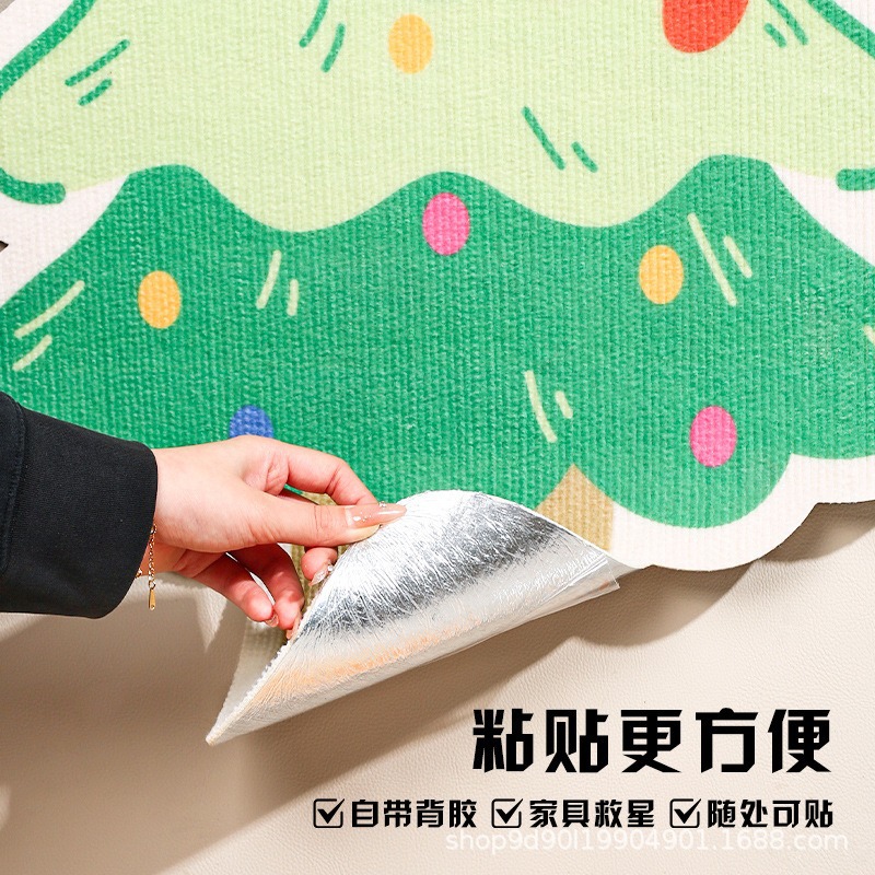 Sxp-Printed Pet Decoration Wear-Resistant Anti-Collision Cartoon Custom European-Style Cross-Border Factory Direct Supply Cat Scratching Board Wall Sticker