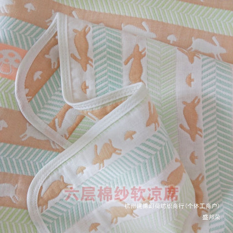 Factory Direct Sale Q Gauze Bed Pure Cotton Six-Layer Soft Mat for Infants, Young Children, Students, Adults, Double Air-Conditioned Room, Not Yazi