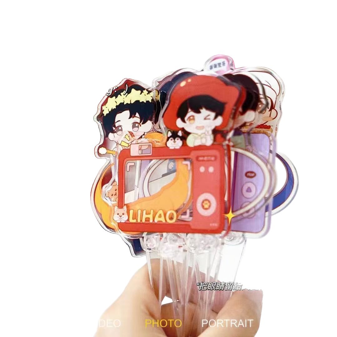 Acrylic Handheld Punch Card Customized Celebrity Fan Support Stick Celebrity Concert Selfie Folding Punch Card